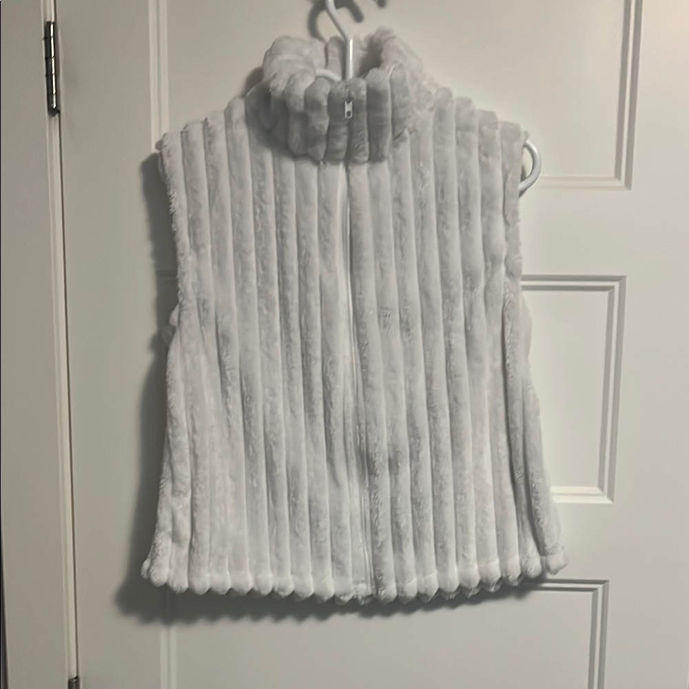 White Faux Fur Vest